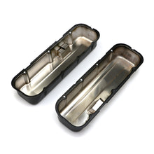 Load image into Gallery viewer, Chevy-396-502-Tall-Asphalt-Black-Powder-Coated-Baffled-Valve-Covers
