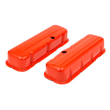 Load image into Gallery viewer, Chevy-396-502-Tall-Orange-Powder-Coated-Baffled-Valve-Covers