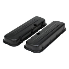 Load image into Gallery viewer, Chevy-454-Logo-Short-Asphalt-Black-Powder-Coated-Valve-Covers