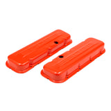 Trans-Dapt 9962 CHEVY 502 LOGO SHORT ORANGE POWDER COATED VALVE COVERS