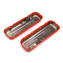 Load image into Gallery viewer, Chevy-502-Logo-Short-Orange-Powder-Coated-Valve-Covers