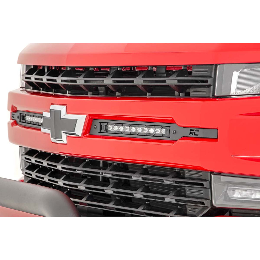 Chevy-Dual-10-Inch-Led-Grille-Kit-Black-Series-19-20-Silverado-1500-Rough-Country