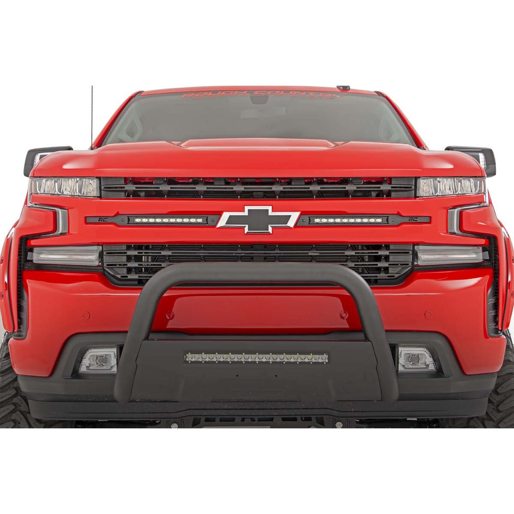 Chevy-Dual-10-Inch-Led-Grille-Kit-Black-Series-19-20-Silverado-1500-Rough-Country