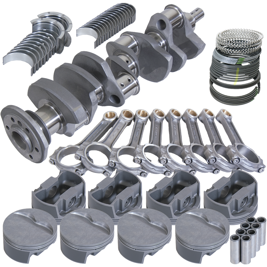 Chevy-Pro-Street-383-Rotating-Assembly-4140-Crankshaft-W-4340-I-Beam-Rods--Flat-Top-Pistons