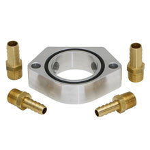 Load image into Gallery viewer, Chevy-SbBb-1In-Billet-Water-Neck-Riser-W-14In-Npt-Ports--38In-Barbed-Fittings