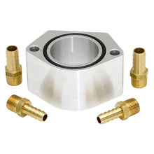 Load image into Gallery viewer, Chevy-SbBb-2In-Billet-Water-Neck-Riser-W-38In-Npt-Ports--38In-Barbed-Fittings
