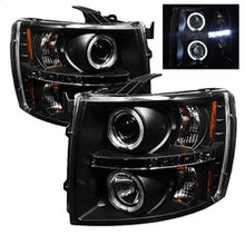 Load image into Gallery viewer, Chevy-Silverado-1500-07-13-Projector-Headlights-Led-Halo-Led-Blk-Pro-Yd-Cs07-Hl-Bk