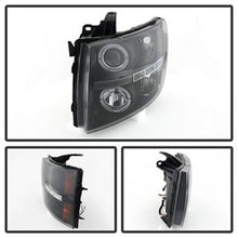 Load image into Gallery viewer, Chevy-Silverado-1500-07-13-Projector-Headlights-Led-Halo-Led-Blk-Pro-Yd-Cs07-Hl-Bk