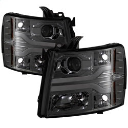 Chevy-Silverado-1500-07-13-Version-3-Projector-Headlights---Smoke-Pro-Yd-Cs07v3-Lbdrl-Sm