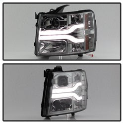 Chevy-Silverado-1500-07-13-Version-3-Projector-Headlights---Smoke-Pro-Yd-Cs07v3-Lbdrl-Sm