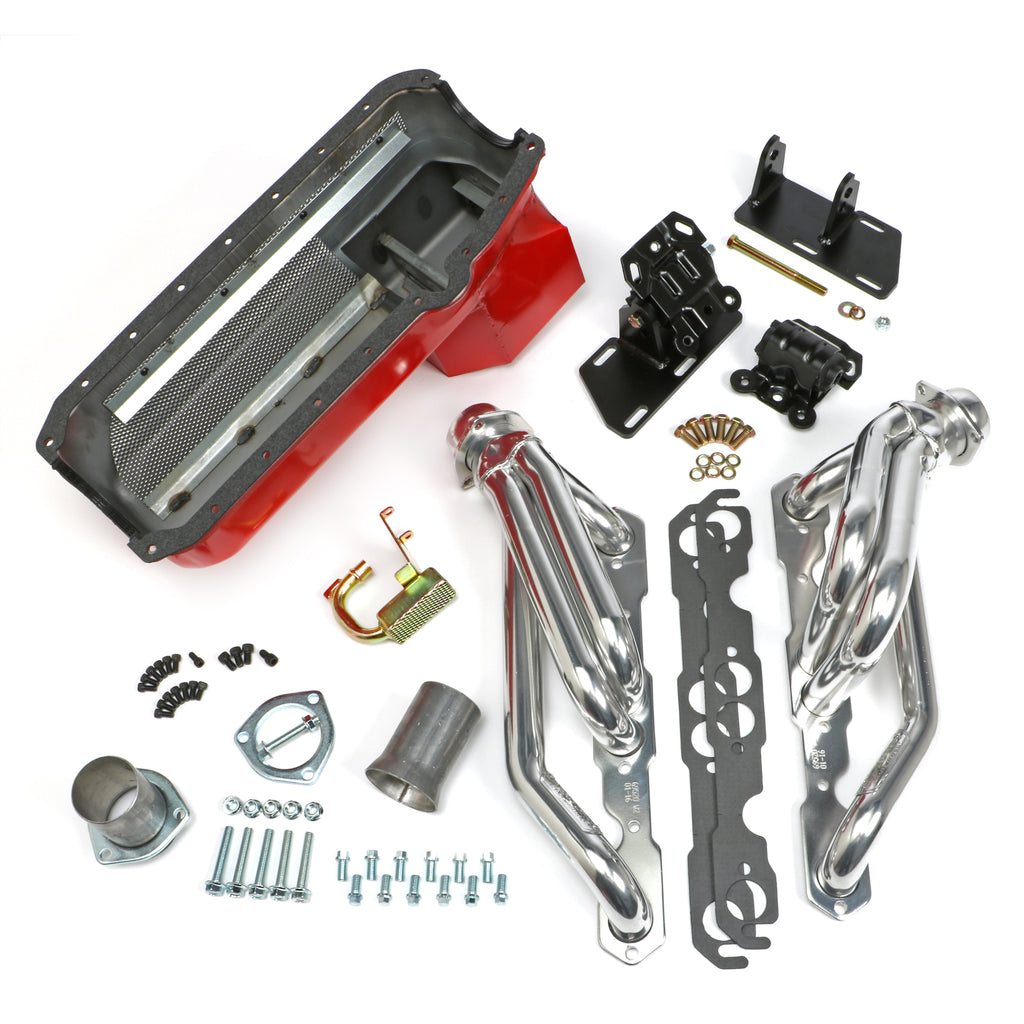 Chevy-V8-Into-2Wd-S10--S15-Engine-Swap-Kit;-Htc-Coated-Headers--Factory-Head