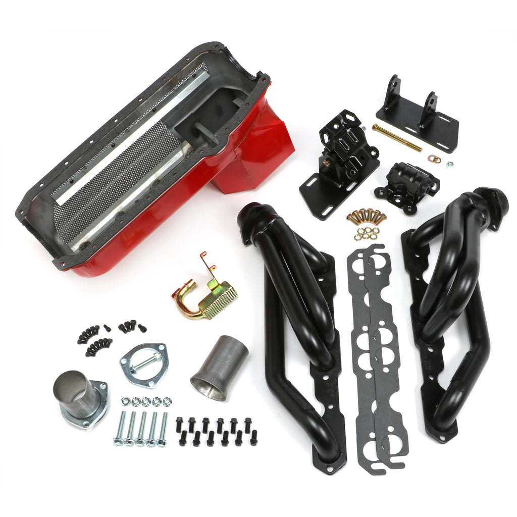 Chevy-V8-Into-2Wd-S10--S15-Engine-Swap-Kit;-Uncoated-Headers--Factory-Head
