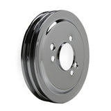 Mr. Gasket 8824MRG  Chrome Crankshaft Pulley - Double Groove