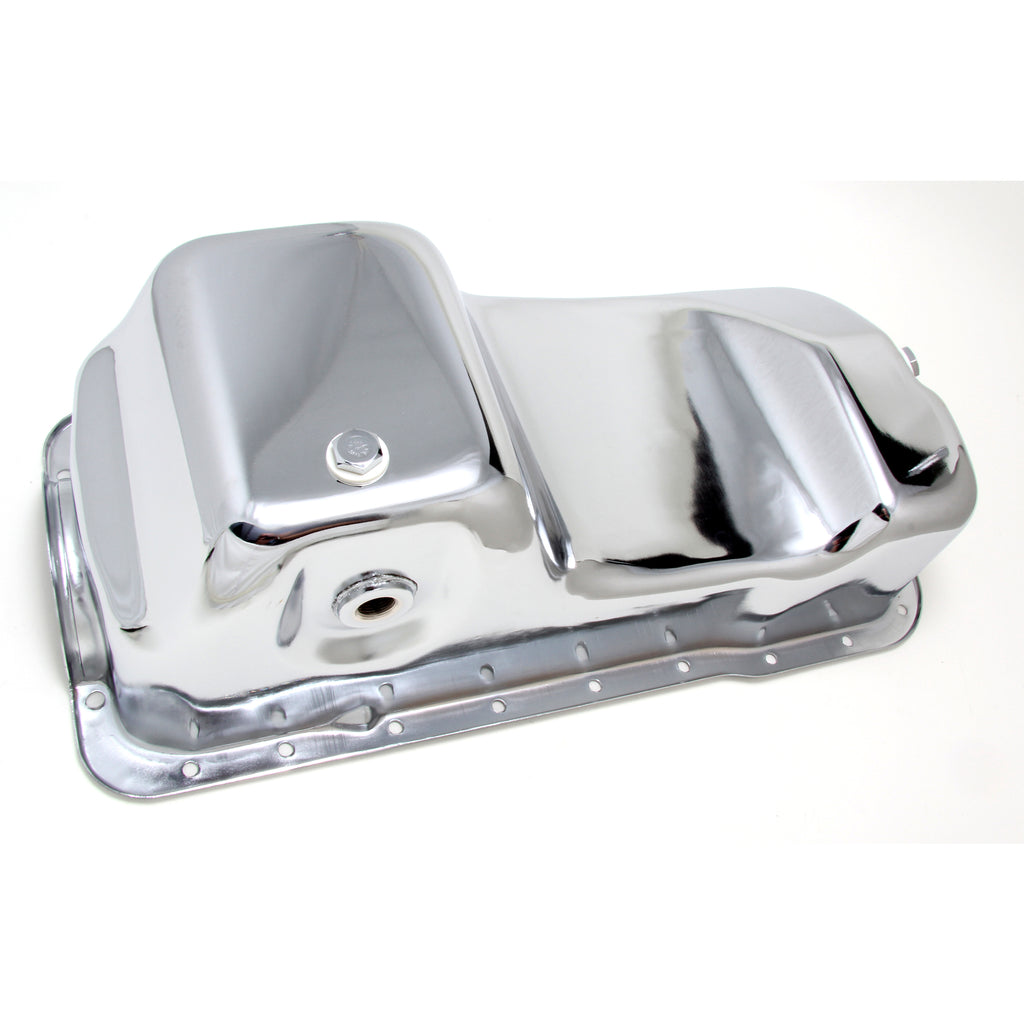 Chrome-Oem-Style-Oil-Pan--Ford-Mustang-83-93-302-(5.0L)-Dual-Sump.;-Stock-Cap.