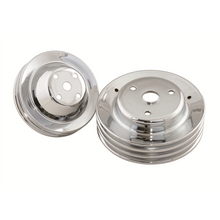 Load image into Gallery viewer, Chrome-Pulley-Set---Double-Groove-Upper,-Triple-Groove-Lower