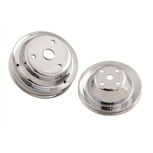 Load image into Gallery viewer, Chrome-Pulley-Set---Single-Groove-Upper,-Double-Groove-Lower