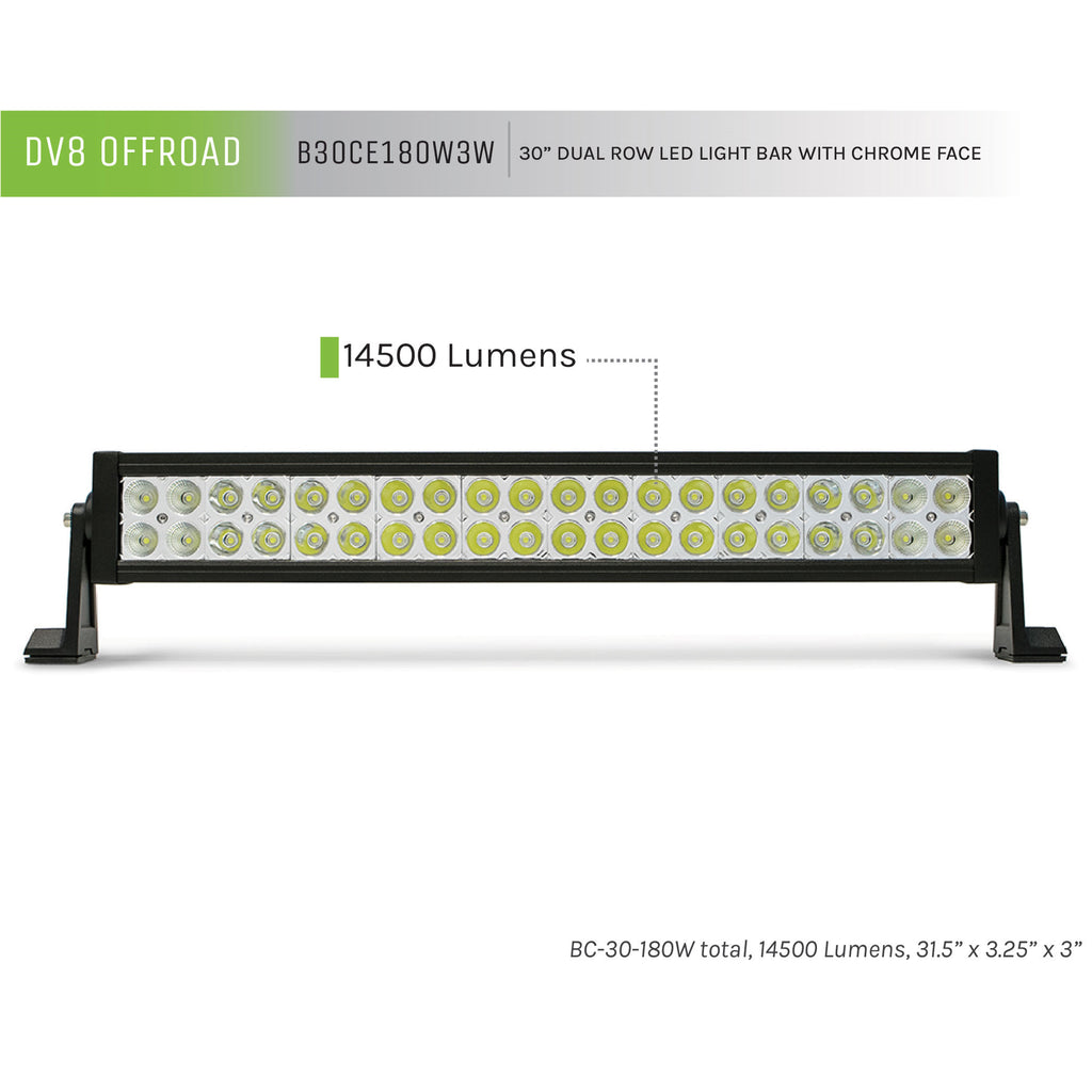 Chrome-Series-30In-Light-Bar-180W-FloodSpot-3W-Led