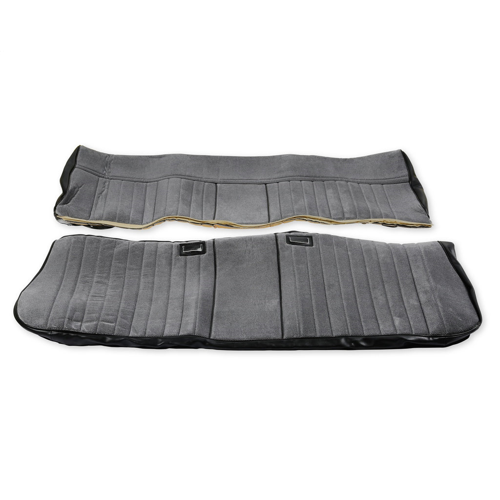 Classic-Trucks-CK-Seat-Upholstery-Kit---Deluxe-Pleat-ClothVinyl---BlackSilver