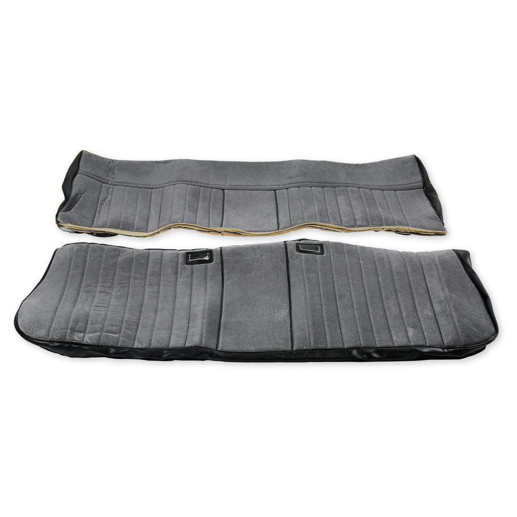 Classic-Trucks-CK-Seat-Upholstery-Kit---Deluxe-Pleat-ClothVinyl---BlackSilver