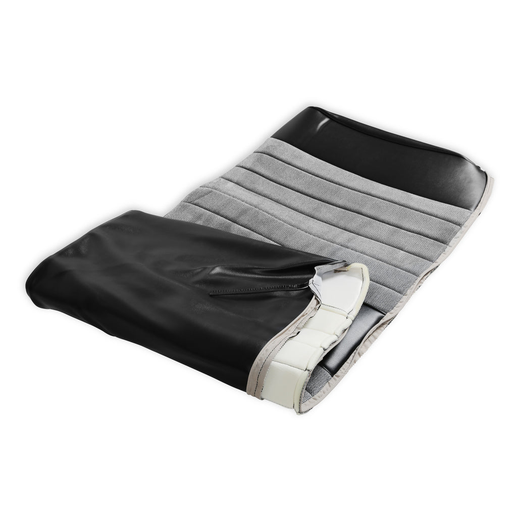 Classic-Trucks-CK-Seat-Upholstery-Kit---Standard-Pleat-ClothVinyl---BlackSilver