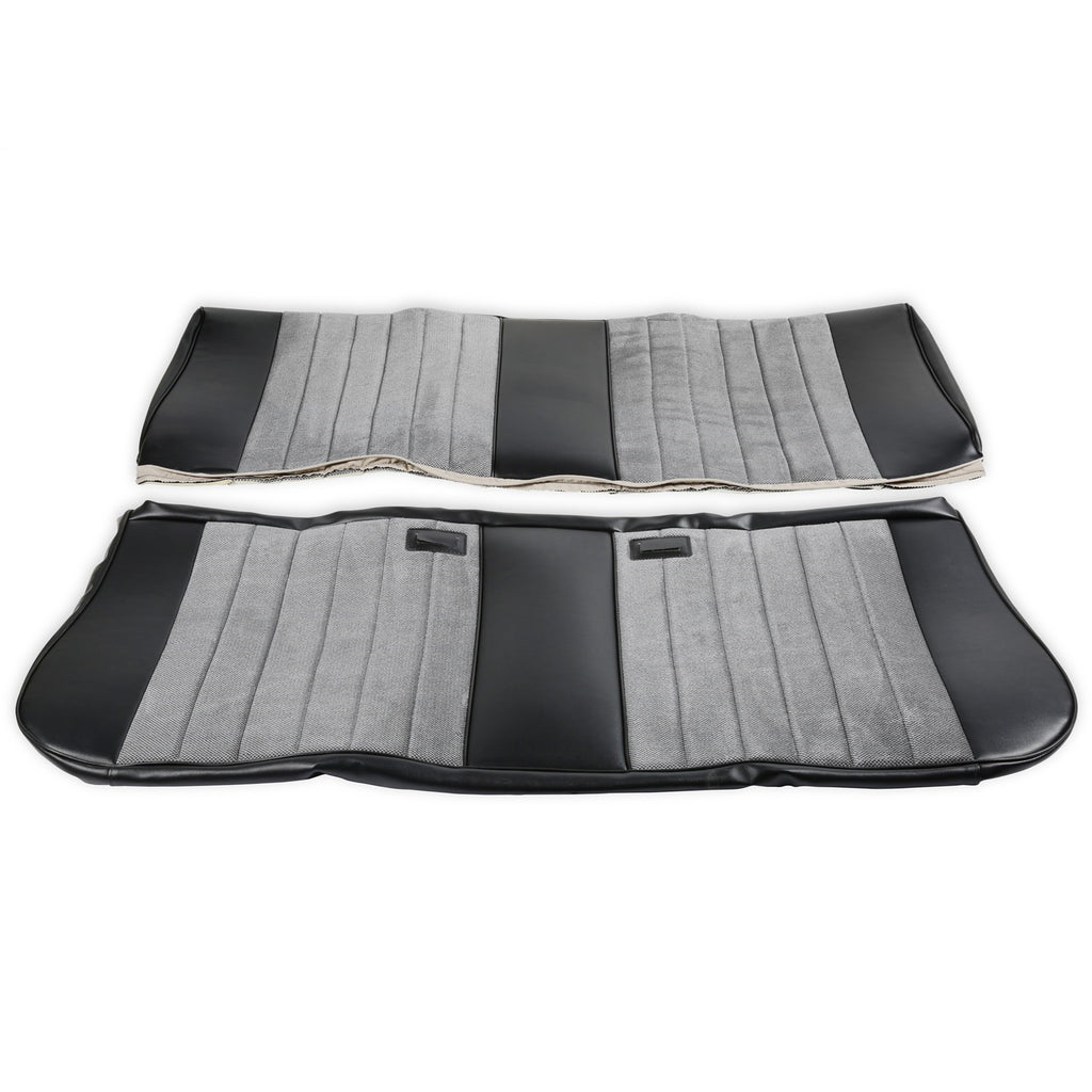 Classic-Trucks-CK-Seat-Upholstery-Kit---Standard-Pleat-ClothVinyl---BlackSilver