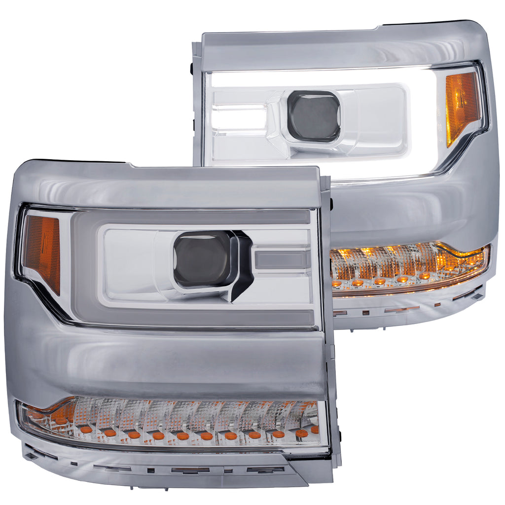 Clear-Led-Plank-Style-Projector-Headlights-With-Sequential-Amber-Turn-Signals-;-16-18-Silverado-1500