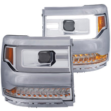 Load image into Gallery viewer, Clear-Led-Plank-Style-Projector-Headlights-With-Sequential-Amber-Turn-Signals-;-16-18-Silverado-1500