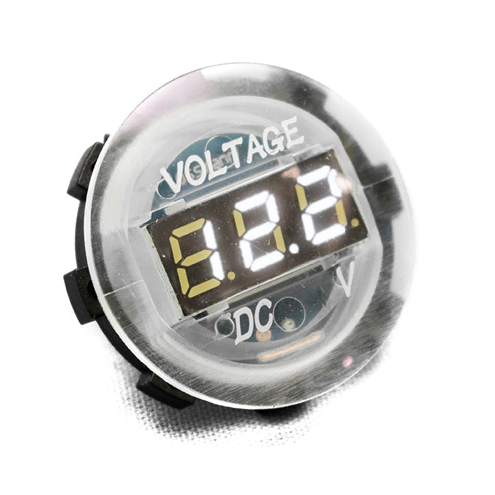 Clear-Round-Voltage-Gauge-W-White-Digital-Led-Display