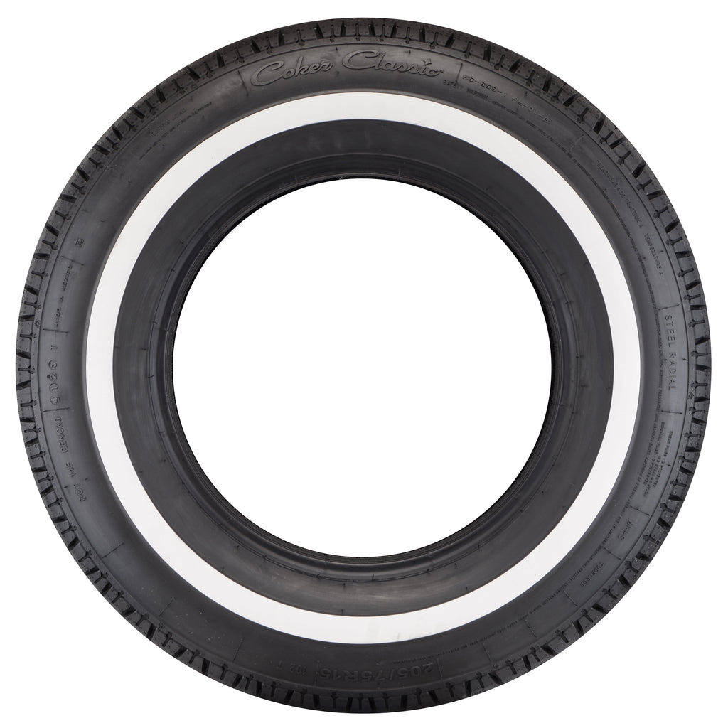 Coker 738106 215/75R15 Coker Classic SS 1.3" WW for Select Buick Electra, Buick LeSabre, Buick Riviera, Buick Special, Cadillac Brougham, Cadillac DeVille, Cadillac Fleetwood, Checker Marathon, Chevrolet Astro, Chevrolet Blazer, Chevrolet C10, Chevrolet