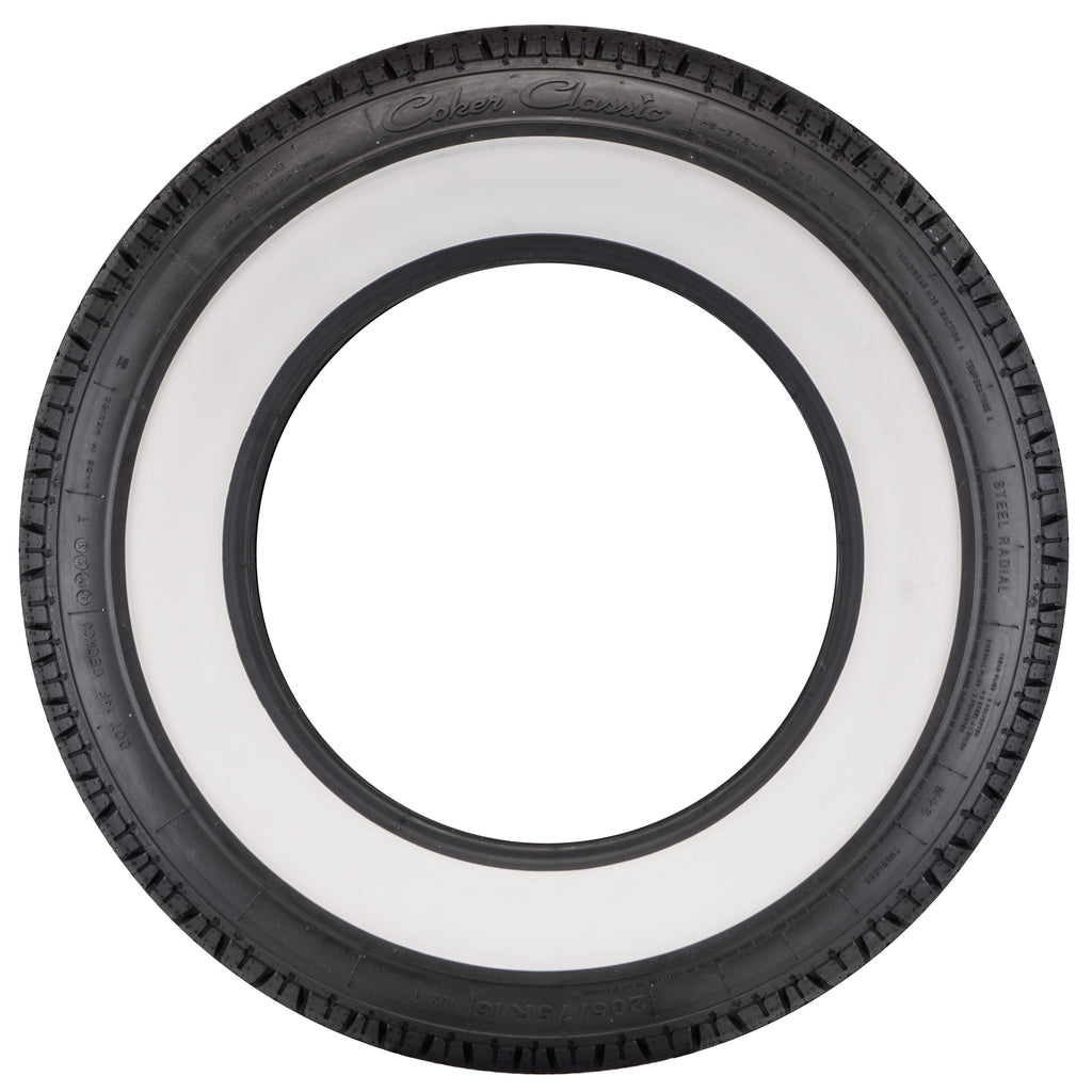 Coker 737104 205/70R15 Coker Classic SS 2" WW for Select Buick Century, Buick Electra, Buick LeSabre, Buick Park Avenue, Buick Regal, Buick Riviera, Cadillac 60 Special, Cadillac DeVille, Cadillac Eldorado, Cadillac Fleetwood, Cadillac Seville, Chevrolet