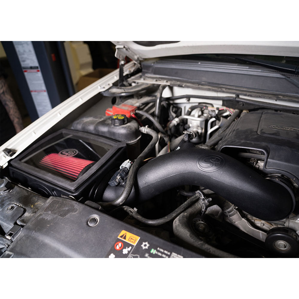 Cold-Air-Intake-For-09-13-SilveradoSierra-1500-09-14-Tahoe,-Yukon,-Suburban,-Escalade,-Avalanche-Cotton-Cleanable-Filter-SB