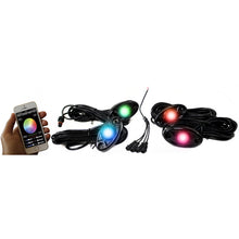 Load image into Gallery viewer, Colorsmart-4-Led-Rock-Light-Kit-(Rgb-Multi-Color-W-White-Housings)