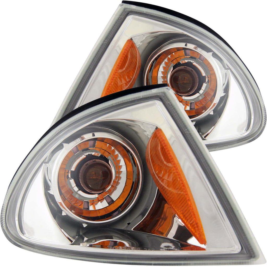 Corner-Lights-1999-2001-Bmw-3-Series-E46-Euro-Corner-Lights-Chrome-W-Amber-Reflector