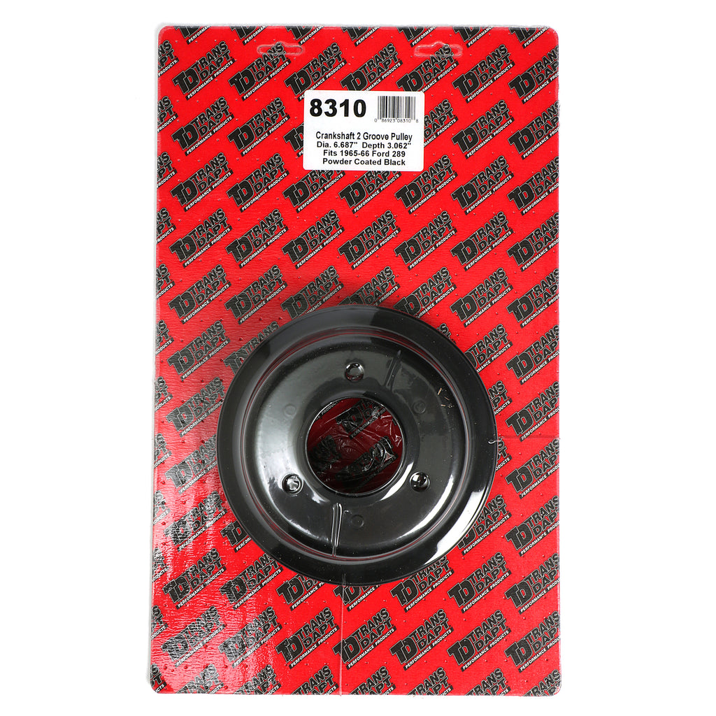 Crankshaft-Pulley;-2-Groove;-65-66-Ford-289;-O.E.-Water-Pump--Asphalt-Black