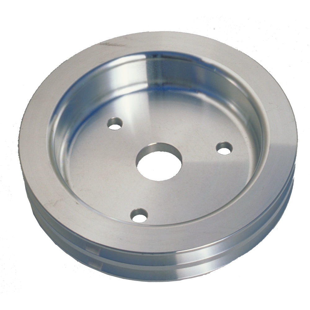 Crankshaft-Pulley;-2-Groove;-Chevrolet-396-454;-Short-WP--Mach.-Aluminum