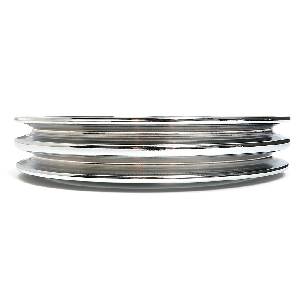 Crankshaft-Pulley;-2-Groove;-Chevrolet-396-454;-Short-Water-Pump-Chrome