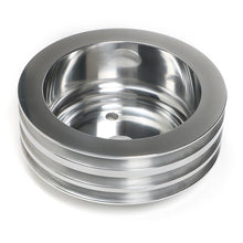 Load image into Gallery viewer, Crankshaft-Pulley;-3-Groove;-55-68-Chevrolet-283-350;-Long-WP--Pol.-Aluminum