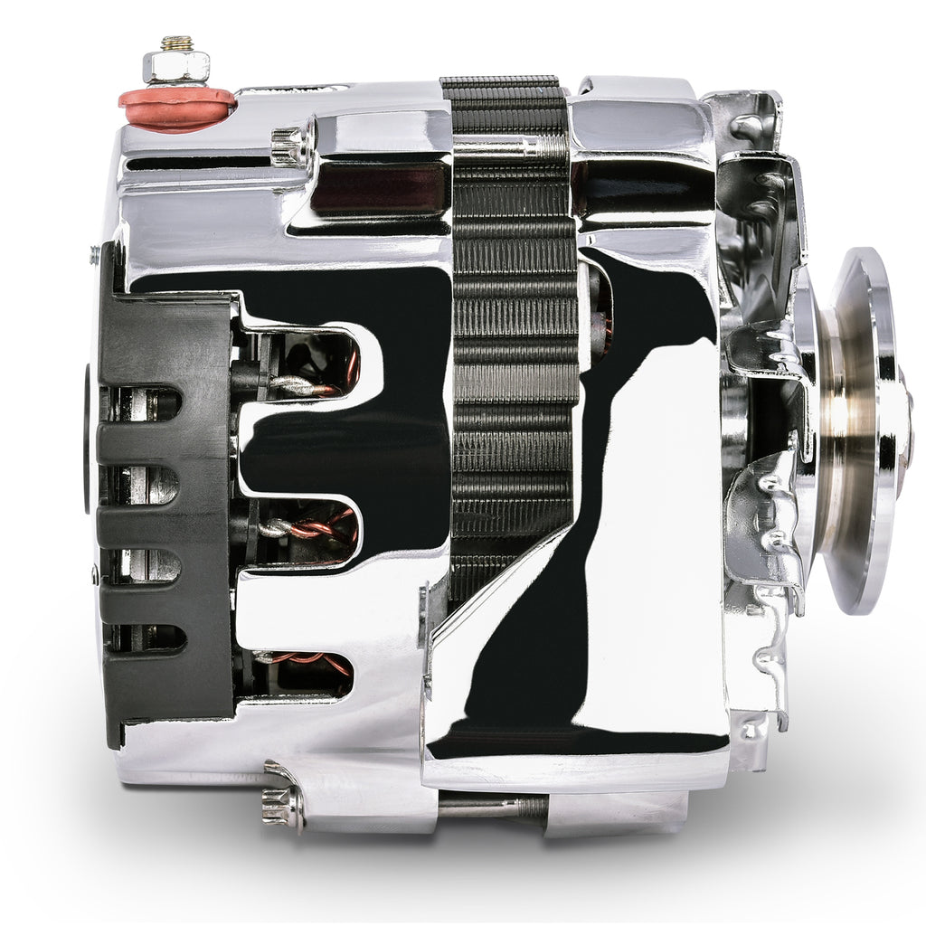 Cs130-Alternator;-160-Amp;-Gm-Cs130;-1-Wire;-Machined-Pulley;-Chrome;-100-New