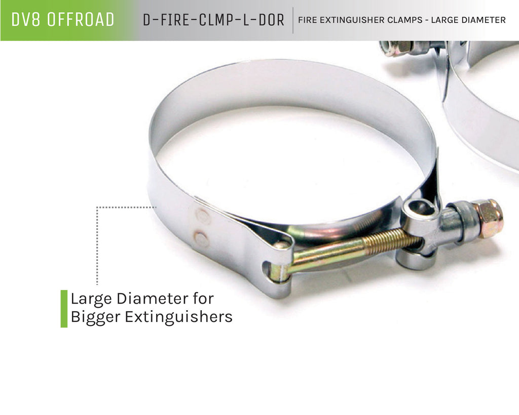 DV8 Offroad D-FIRE-CLMP-L-DOR Large Fire Extinguisher Clamps; Pair