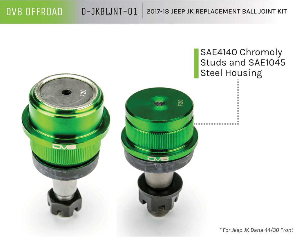DV8 Offroad D-JKBLJNT-01 Replacement Ball Joint Kit for Select Jeep Wrangler, Jeep Wrangler JK