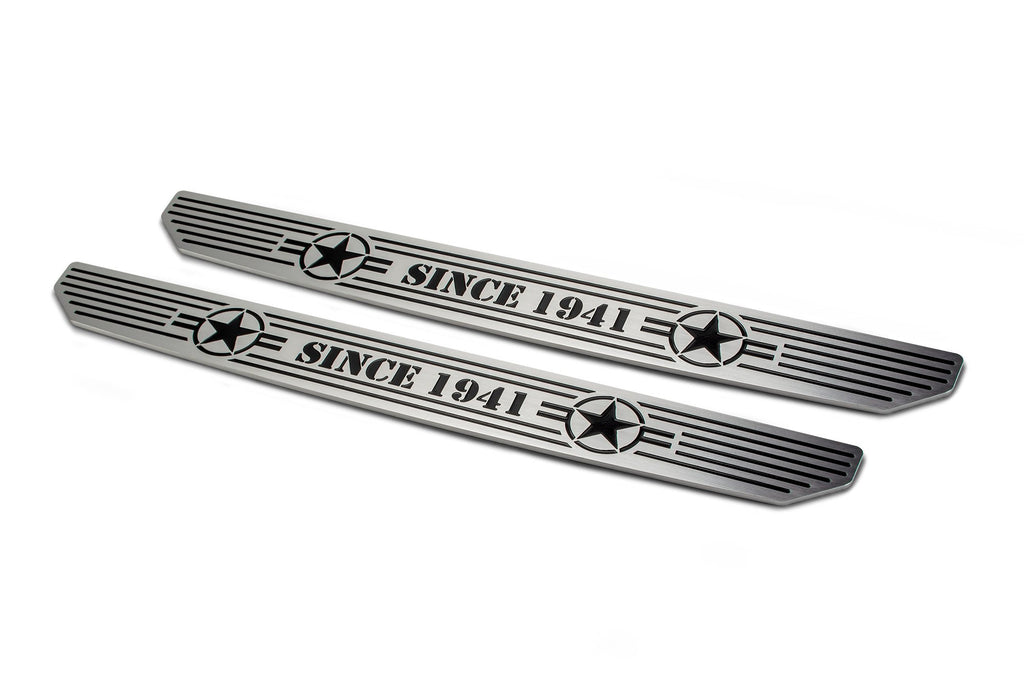DV8 Offroad D-JL-180014-STR2 Front Sill Plates with in.Since 1942 in. Logo for Select Jeep Gladiator, Jeep Wrangler