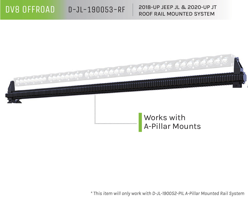 DV8 Offroad D-JL-190053-RF Roof Rail Mounted System for Select Jeep Wrangler