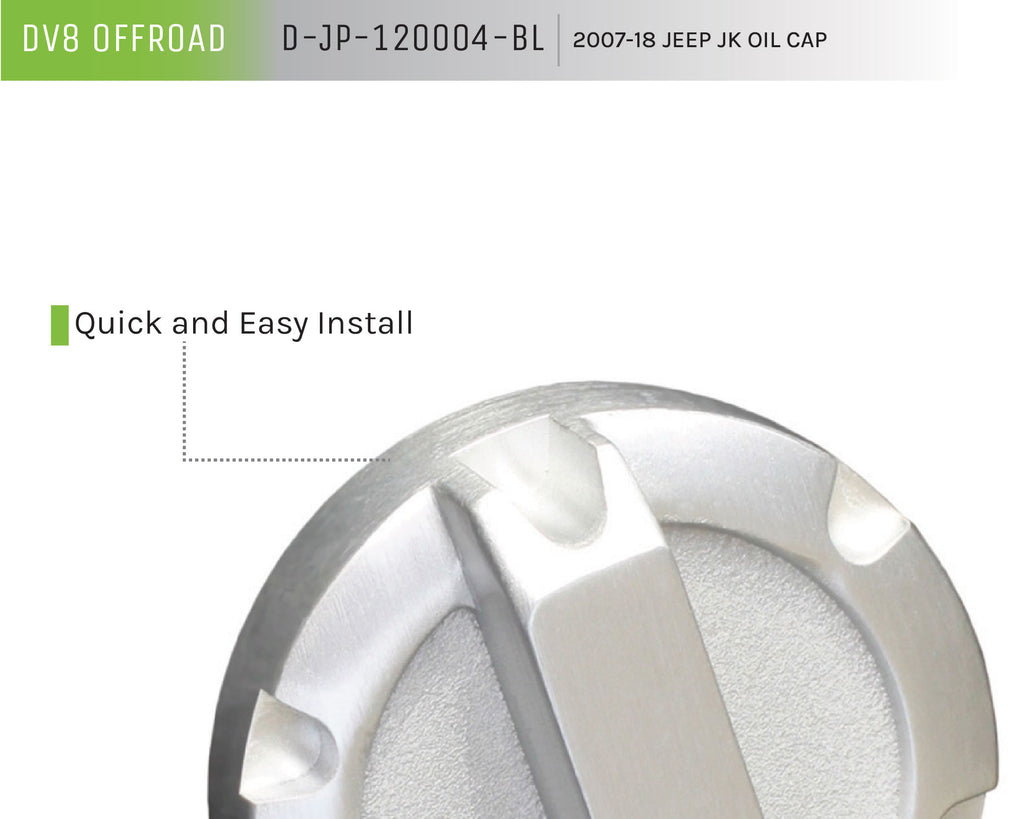 DV8 Offroad D-JP-120004-BL Oil Cap for Select Jeep Wrangler