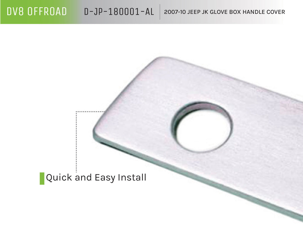 DV8 Offroad D-JP-180001-AL Glove Box Handle Cover for Select Jeep Wrangler