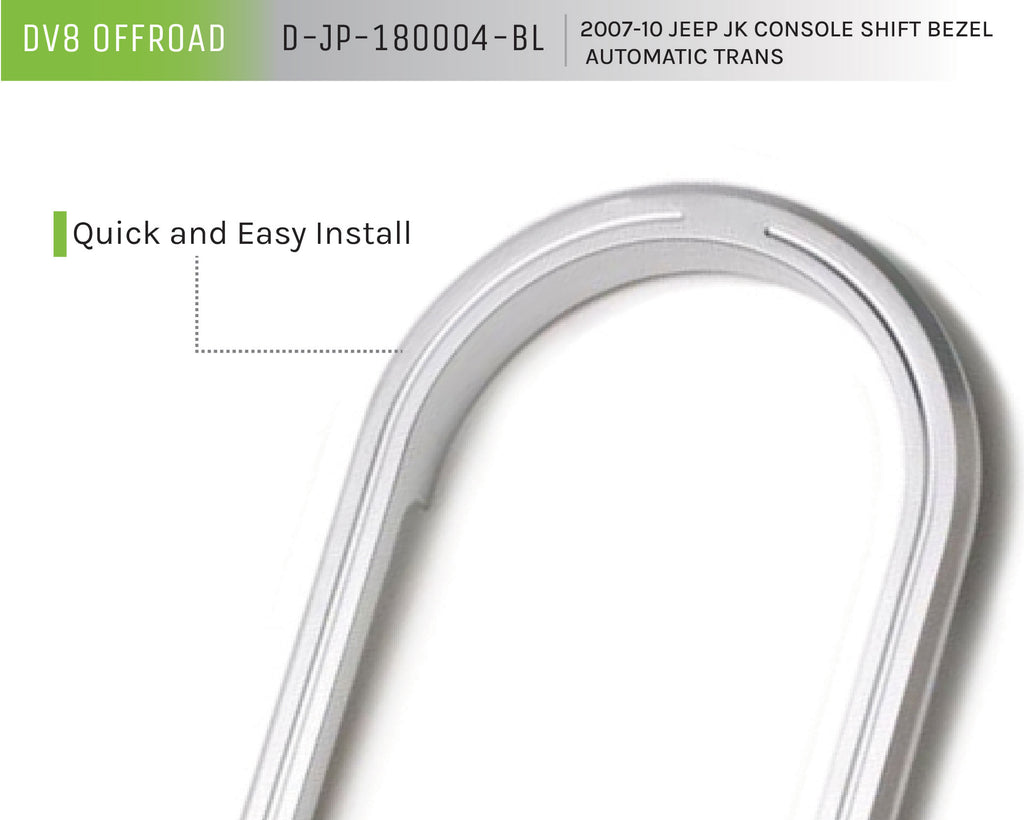 DV8 Offroad D-JP-180004-BL Console Shift Bezel; Auto for Select Jeep Wrangler