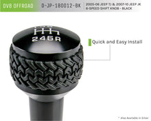 Load image into Gallery viewer, DV8 Offroad D-JP-180012-BK 6-Speed Shift Knob; Black for Select Jeep Wrangler