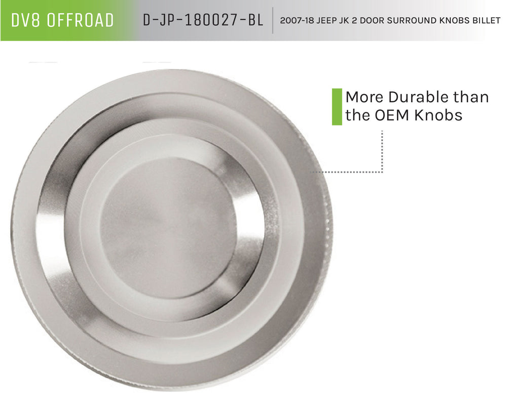 DV8 Offroad D-JP-180027-BL Knobs for Select Jeep Wrangler, Jeep Wrangler JK