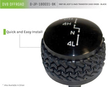 Load image into Gallery viewer, DV8 Offroad D-JP-180031-BK 4WD Transfer Case Knob; Black for Select Jeep Wrangler