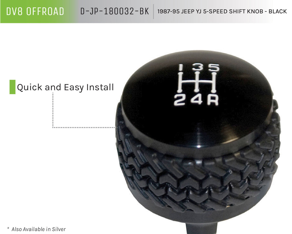 DV8 Offroad D-JP-180032-BK 5-Speed Shift Knob; Black for Select Jeep Wrangler