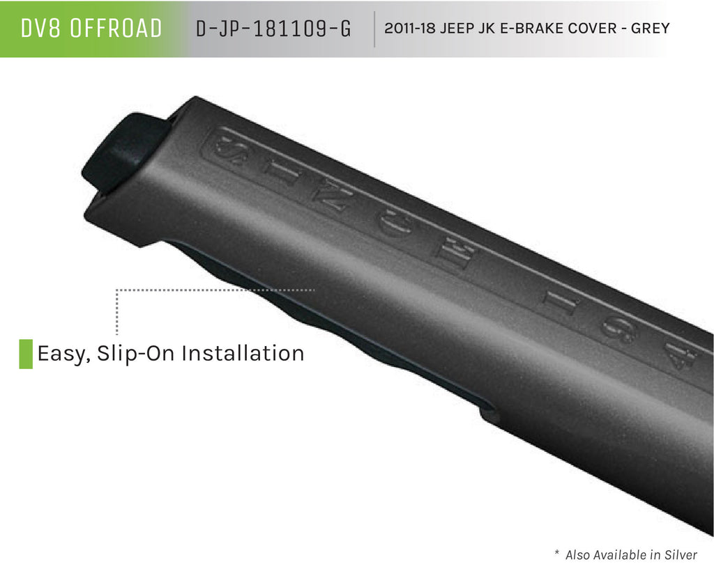 DV8 Offroad D-JP-181109-G E-Brake Cover; Grey for Select Jeep Wrangler, Jeep Wrangler JK
